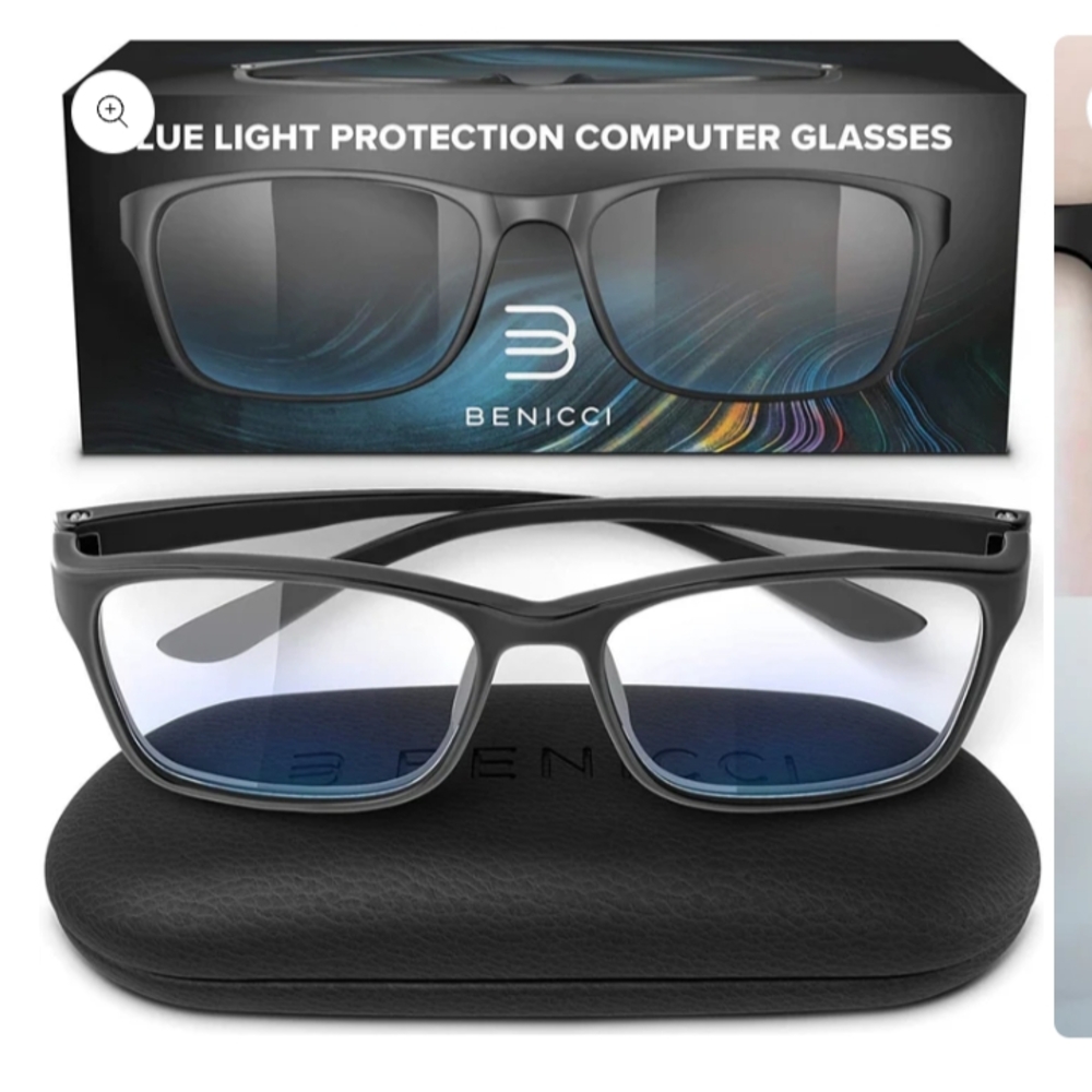 Benicci Black Blue Light Blocking Glasses